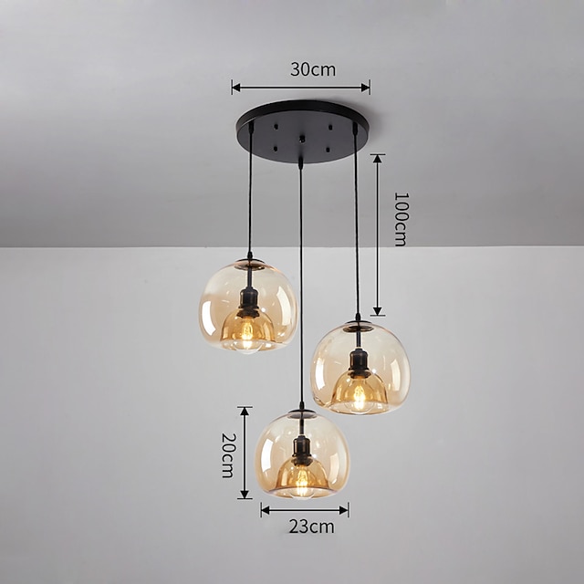 Lights & Lighting Pendant Lights | 75/35 cm Globe Design Cluster Design Pendant Light LED Metal Vintage Style Globe Electroplate