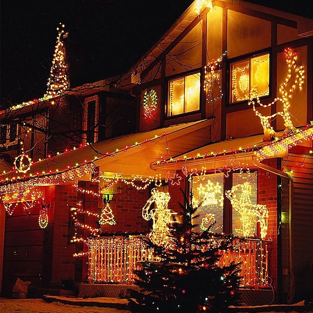  LED 妖精ストリングライト 100 メートル 800 LED 50 メートル 400 LED 8 モード防水柔軟なクリスマスホリデーライトクリスマスツリーパーティー庭庭パティオ用カラフルな照明 EU 米国 au 英国プラグ