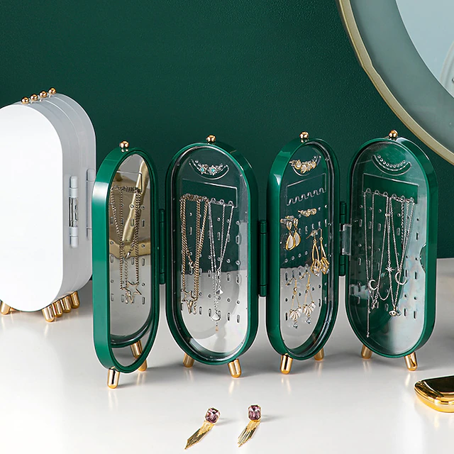 Jewelry Storage Box Earrings Earrings Earrings Necklaces Hand Jewelry Box Household Multifunctional Folding Portable Display Stand 10