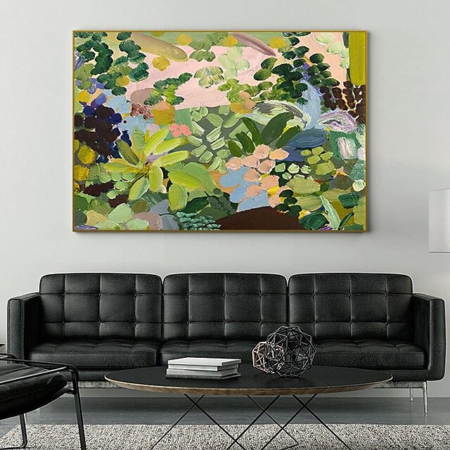 Home & Garden Wall Art | Handmade Oil Painting Canvas Wall Art Decoration Abstract Plant Painting Tropical Garden for Home Decor