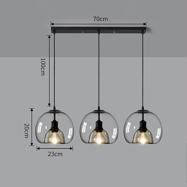 Lights & Lighting Pendant Lights | 75/35 cm Globe Design Cluster Design Pendant Light LED Metal Vintage Style Globe Electroplate