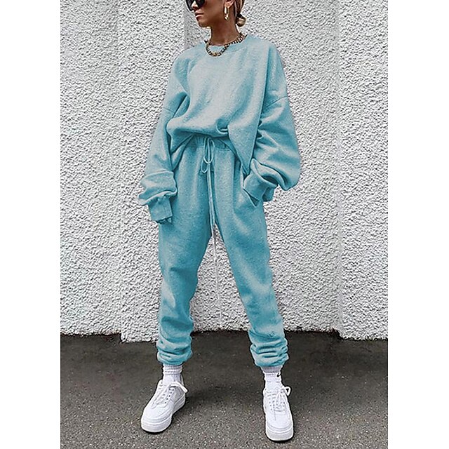 Sports & Outdoors Running, Jogging & Walking | Womens 2 Piece Tracksuit Sweatsuit Street Casual Winter Long Sleeve 14 Colors The