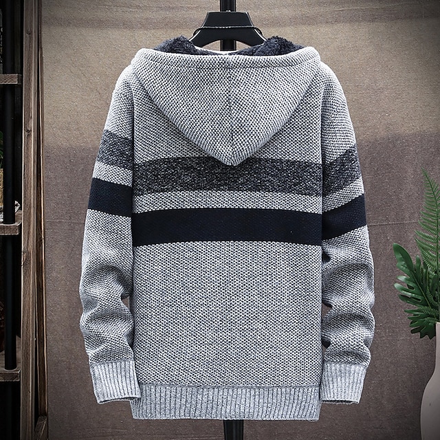 Men's Sweater Cardigan Sweater Hoodie Zip Sweater Sweater Jacket Knit ...