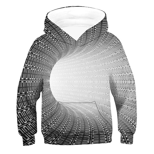 Kids Boys Hoodie Pullover Optical Illusion Keep Warm Long Sleeve 3D ...