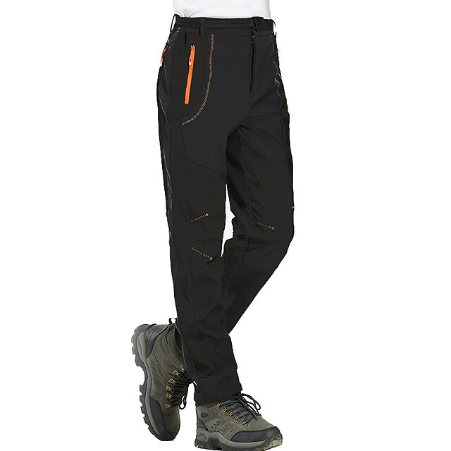 Men's Fleece Lined Pants Waterproof Hiking Pants Trousers Softshell ...