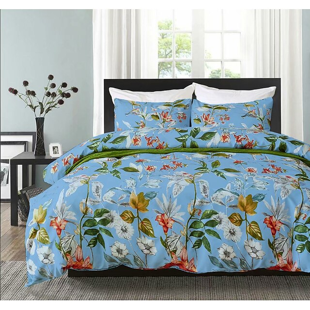  Print Home Bedding Duvet Cover Sets Soft Microfiber For Kids Teens Adults Bedroom Botanical/Plants 1 Duvet Cover 1/2 Pillowcase Shams
