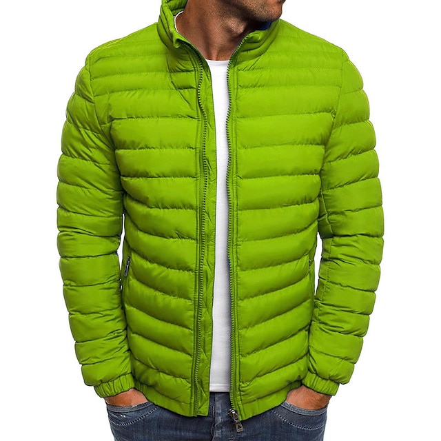 Men's Warm Puffer Bubble Jacket Quilted Padded Jacket Zip Up Outerwear ...