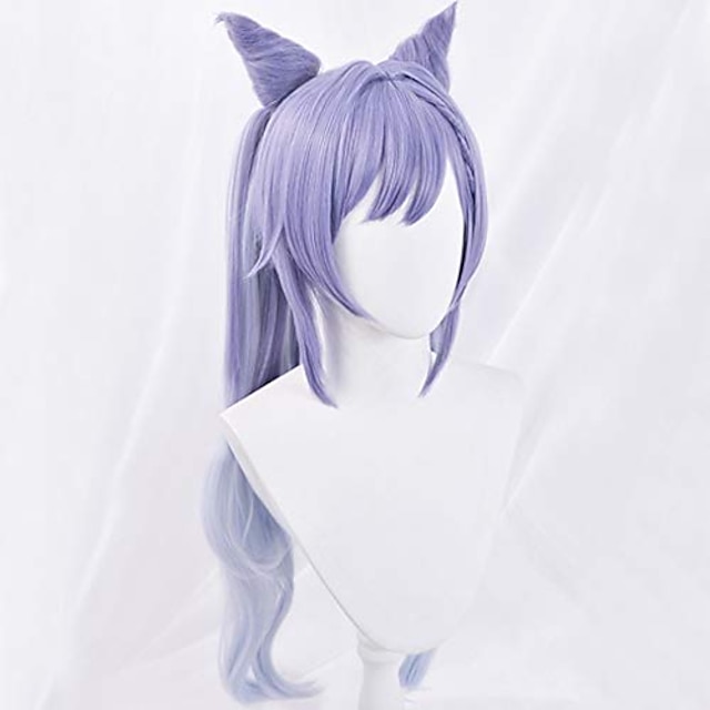 Beauty & Hair Wigs & Hair Pieces | Keqing Cosplay Wigs with Bangs Purple Blue Ombre Long Wavy Synthetic Wigs for Women Japan Ani