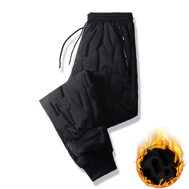 Men's Hiking Down Pants Fleece Lined Pants Work Pants Trousers Winter Outdoor Water Repellent Thermal Warm Windproof Wear Resistance Lightweight Bottoms Fishing Climbing Skiing Snowboard 6