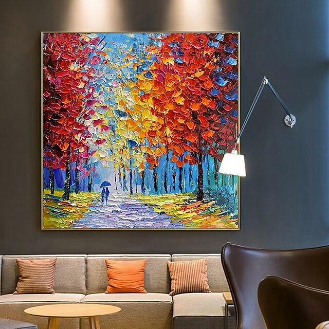 Home & Garden Wall Art | Handmade Oil Painting Canvas Wall Art Decoration Abstract LandscapePainting Lovers Lane for Home Decor 