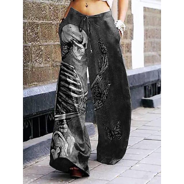 Womens Clothing Womens Bottoms | Womens Streetwear Athletic Chinos Slacks Wide Leg Elastic Drawstring Design Print Short Pants H