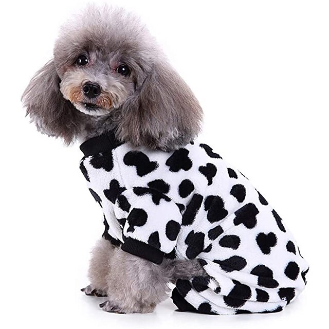 Soft Flannel Pet Jumpsuit Cute Dogs Puppies Pajamas Warm Winter Fashionable Hooded Clothes XS