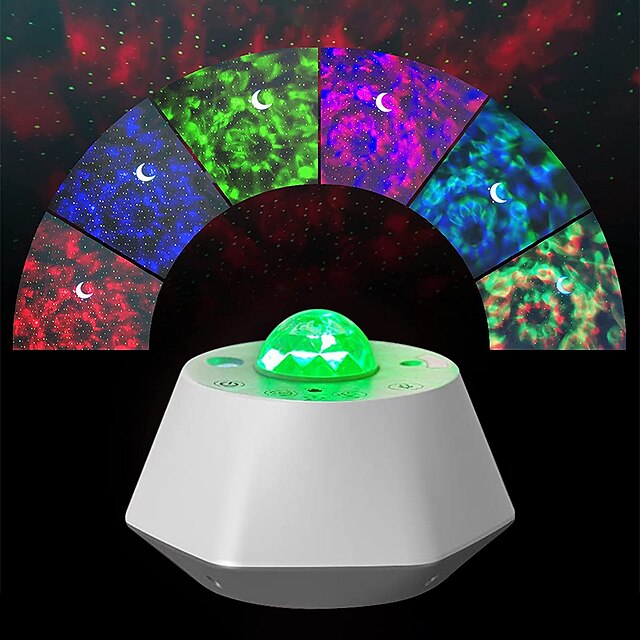  Luz do projetor Star Galaxy Luz do projetor Projetor estrela lua Alto-falante Bluetooth Controlado remotamente Projetor de luz laser Festa Casamento Presente RGB + Branco