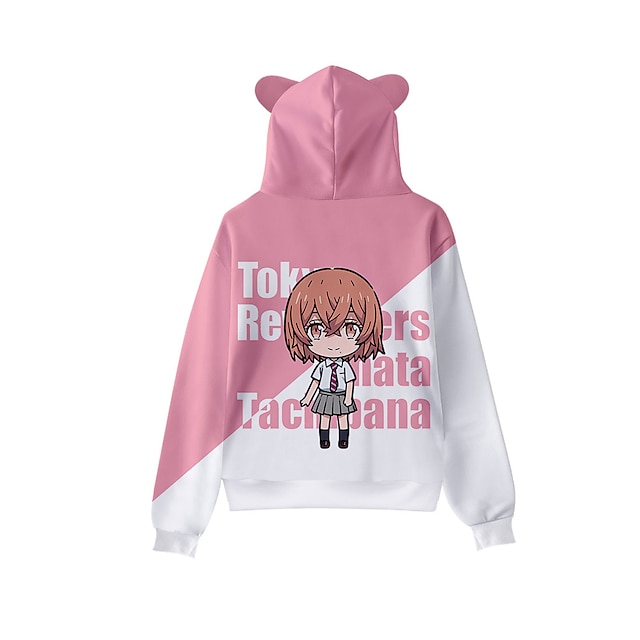 Toys & Hobbies Cosplay & Costumes | Inspired by Tokyo Revengers Tachibana Hina Hoodie Anime Polyster Anime 3D Cat Ear Harajuku H