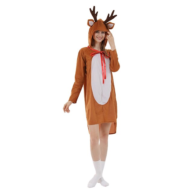 Toys & Hobbies Cosplay & Costumes | Adults Christmas Dress Kigurumi Pajamas Nightwear Reindeer Rudolph Onesie Pajamas polyester 