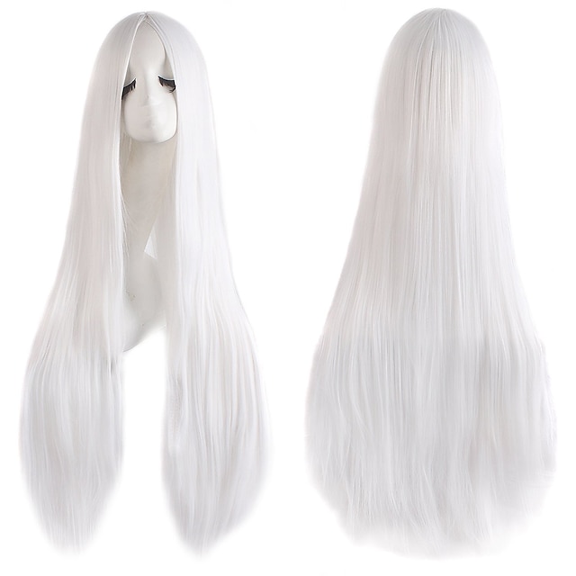  Black Wigs for Women The Addams Family Wig Long Black Wig Cosplay Wig Synthetic Wig Cosplay Wig Long Azure Light Brown Lake Blue Blonde Pink Synthetic Hair 34 Inch Women'S Halloween Wigs
