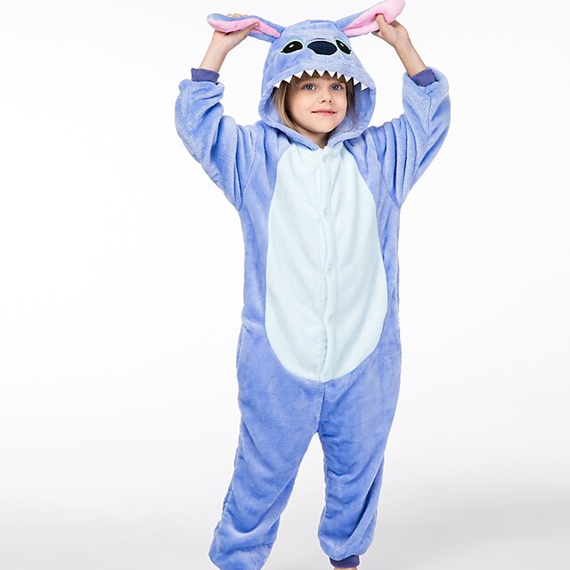 Toys & Hobbies Cosplay & Costumes | Kids Kigurumi Pajamas Nightwear Camouflage Blue Monster Onesie Pajamas Polar Fleece Blue / P