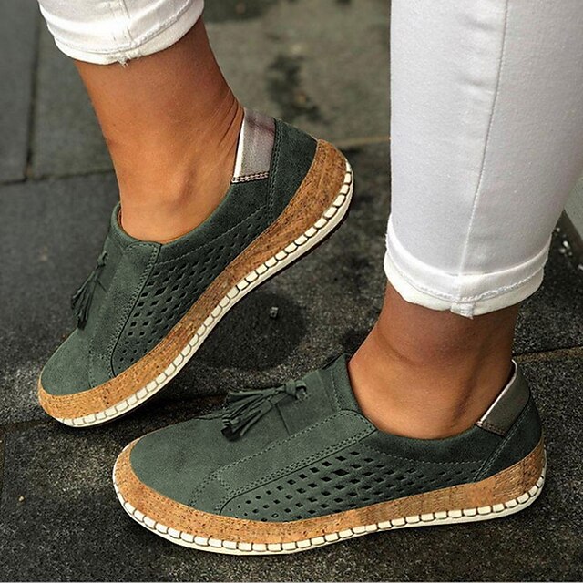 Women's Sneakers Tassel Loafers Comfort Shoes Plus Size Outdoor Work ...
