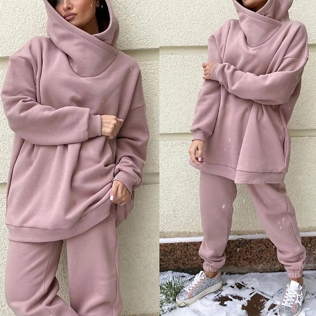 Sports & Outdoors Running, Jogging & Walking | Womens 2 Piece Tracksuit Sweatsuit Street Athleisure Winter Long Sleeve Thermal W