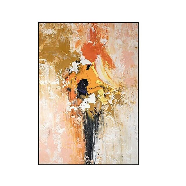 Home & Garden Wall Art | Oil Painting Handmade Hand Painted Wall Art Modern Black Orange Abstract Home Decoration Decor Rolled C