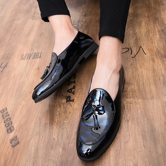  Men's Loafers & Slip-Ons Tassel Loafers Plus Size Business Classic Casual Daily Party & Evening Synthetics Loafer Black Blue Fall Winter
