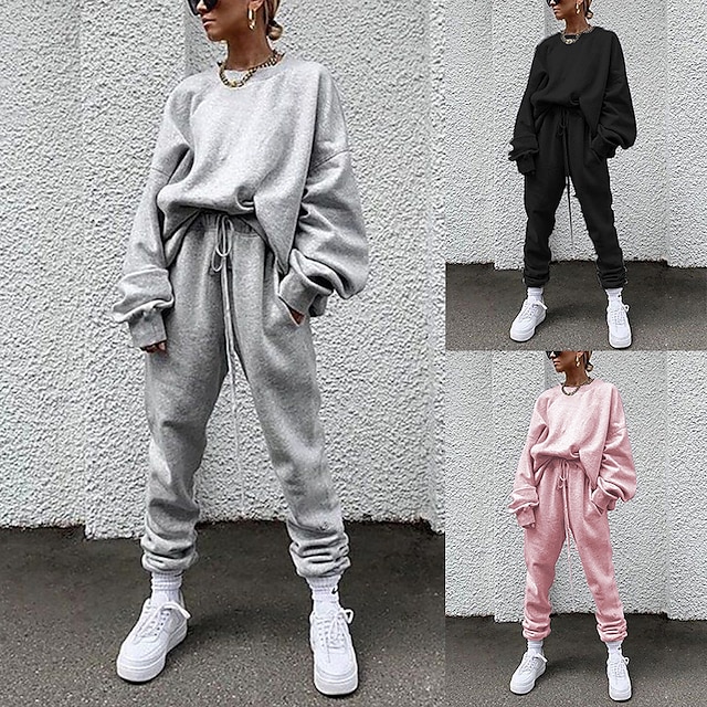 Sports & Outdoors Running, Jogging & Walking | Womens Tracksuit Jogging Suit 2 Piece Street Casual Winter Long Sleeve Breathable