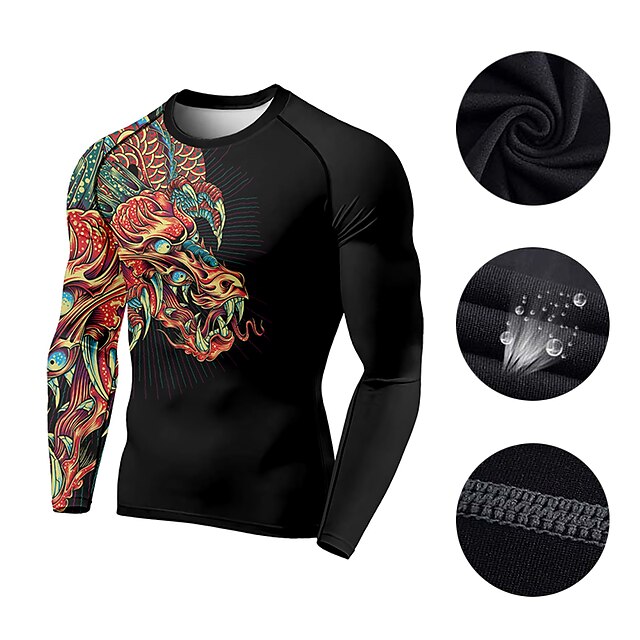 Sports & Outdoors Running, Jogging & Walking | 21Grams® Mens Long Sleeve Compression Shirt Running Shirt Top Athletic Athleisure