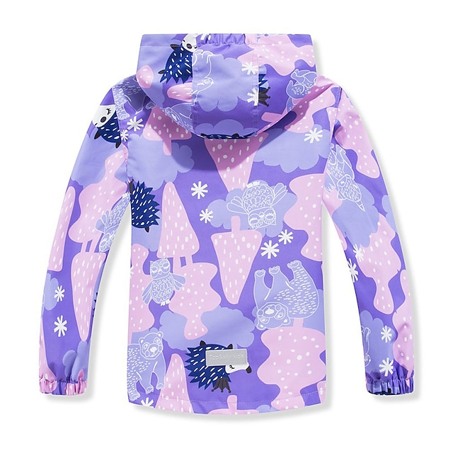 Baby & Kids Girls Clothing | Kids Girls Coat Long Sleeve Green Blue Purple Floral Pocket Fall Winter Active Street 3-10 Years / 