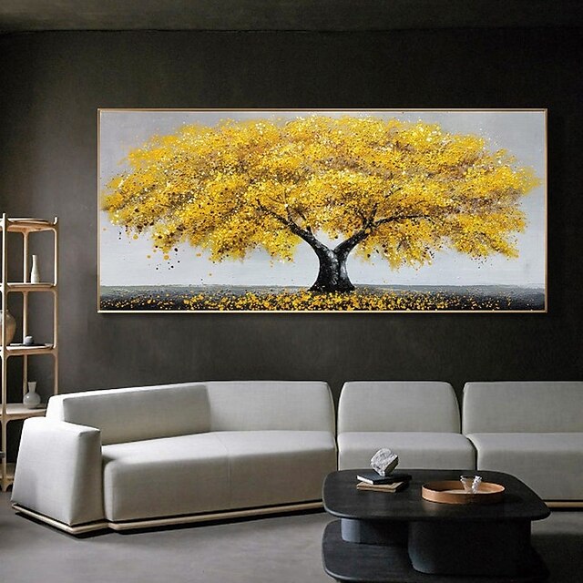 Home & Garden Wall Art | Oil Painting Handmade Hand Painted Wall Art Abstract PlantGolden Tower Tree Home Decoration Decor Stret