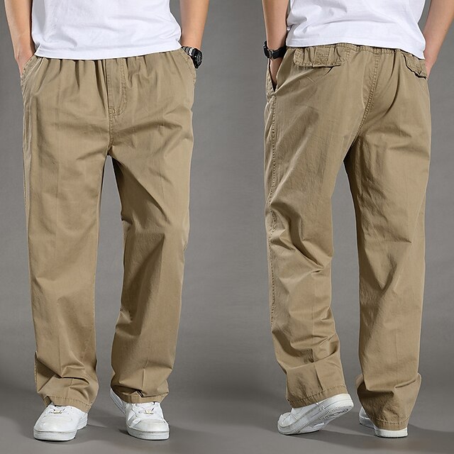 Men's Cargo Pants Cargo Trousers Trousers Elastic Waist Straight Leg ...