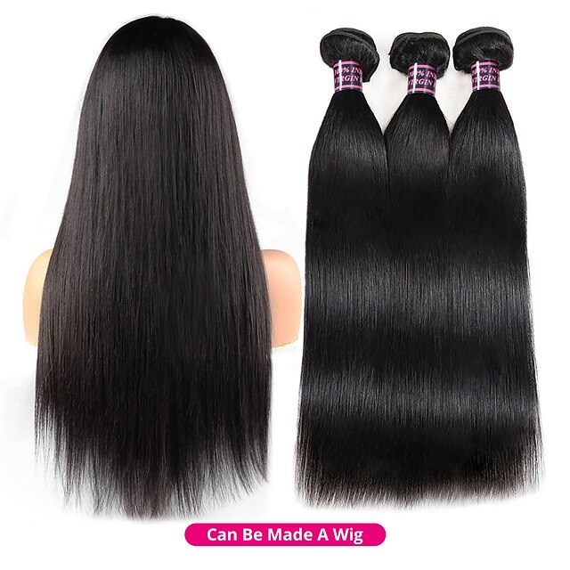  3 Bundles Hair Weaves Peruvian Hair Human Hair Extensions Human Hair 300 g Human Hair Extensions 8-28 inch / 8A