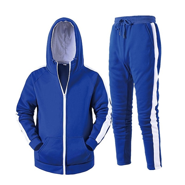 Sports & Outdoors Running, Jogging & Walking | Mens 2 Piece Full Zip Tracksuit Sweatsuit Casual Athleisure Winter Long Sleeve Hi