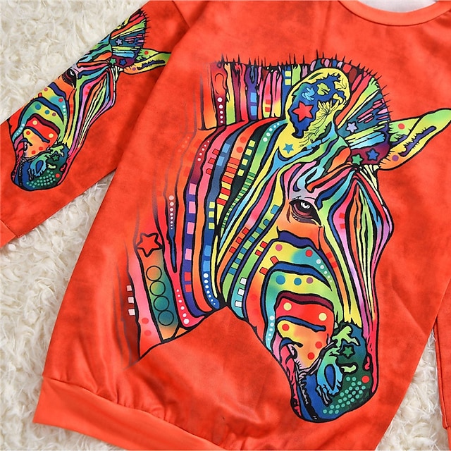 Baby & Kids Matching Outfits | Mommy and Me Tops Sweatshirt Letter Animal Sports & Outdoor Print Green Black Orange Long Sleeve 