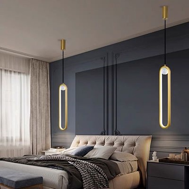  40cm lampa wisząca led pojedyncza konstrukcja stop aluminium formalny nowoczesny styl stylowe malowane wykończenia jadalnia oświetlenie do sypialni 110-240v