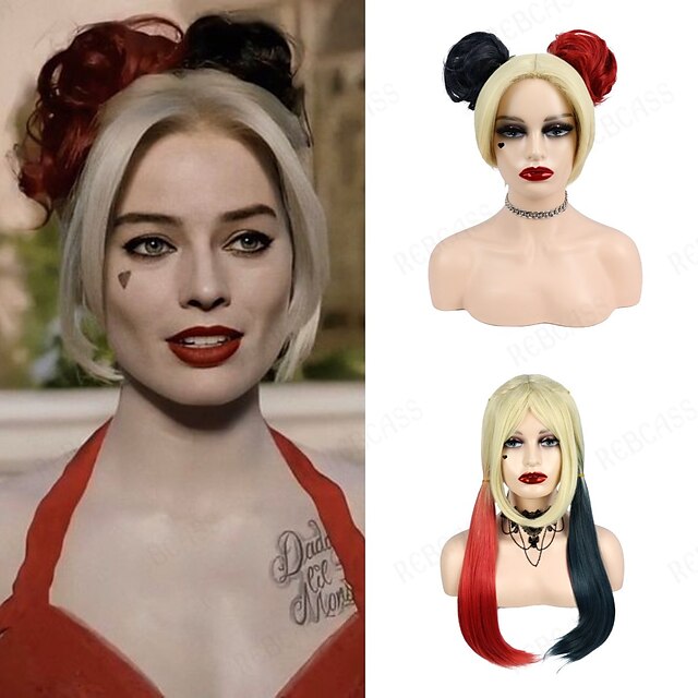 Beauty & Hair Wigs & Hair Pieces | Two-color Double Ponytail Long Synthetic Wig Suicide Harley Wig for Halloween Christmas Quinn