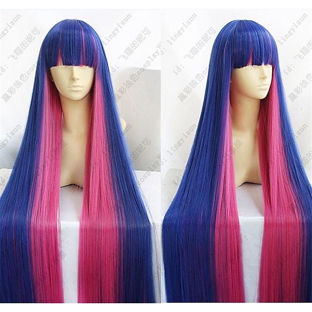 Beauty & Hair Wigs & Hair Pieces | Stocking Mit Garterbelt Stocking Anarchy Anime Cosplay Wig Hair 120cm Mixed Blue Pink Long Pa