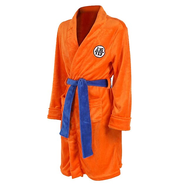 Toys & Hobbies Cosplay & Costumes | Adults Kigurumi Pajamas Bathrobe Nightwear Cartoon Onesie Pajamas Flannelette Orange Cosplay