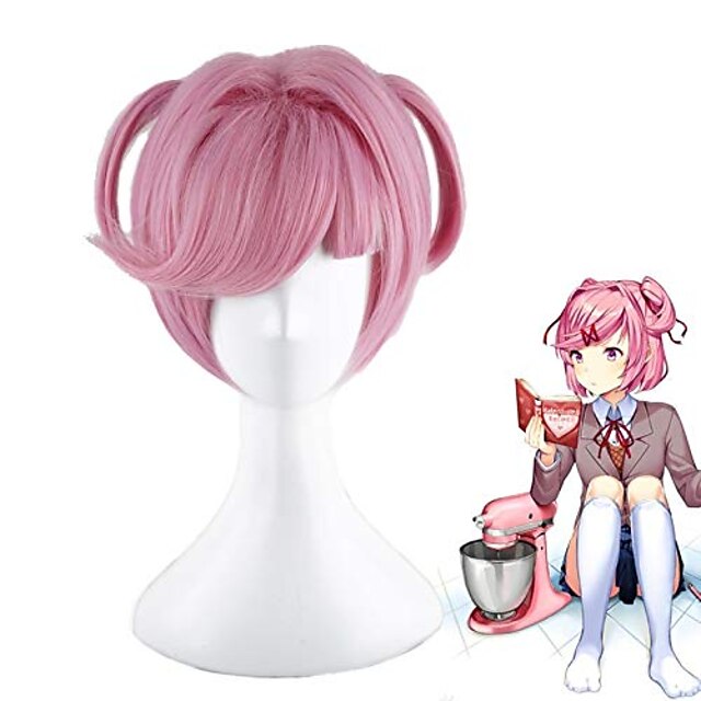 Beauty & Hair Wigs & Hair Pieces | game doki doki literature club natsuki pink wig cosplay costume women short heat resistant sy