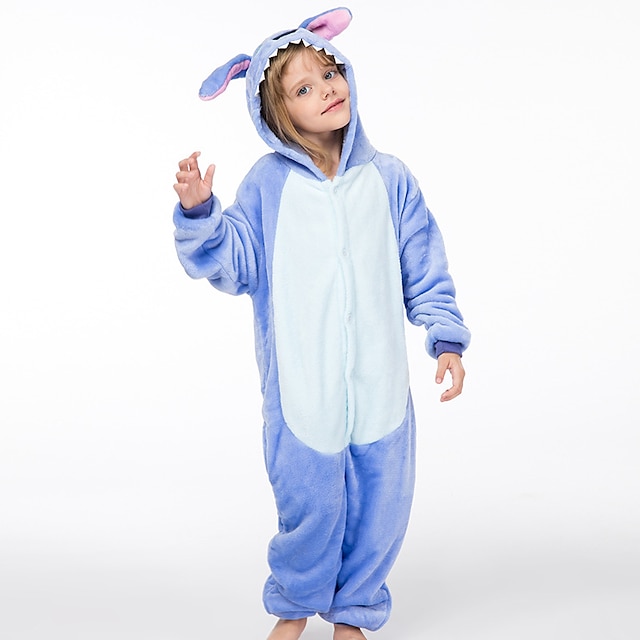 Toys & Hobbies Cosplay & Costumes | Kids Kigurumi Pajamas Nightwear Camouflage Blue Monster Onesie Pajamas Polar Fleece Blue / P