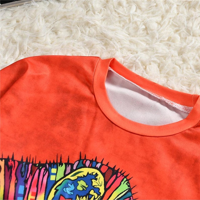 Baby & Kids Matching Outfits | Mommy and Me Tops Sweatshirt Letter Animal Sports & Outdoor Print Green Black Orange Long Sleeve 