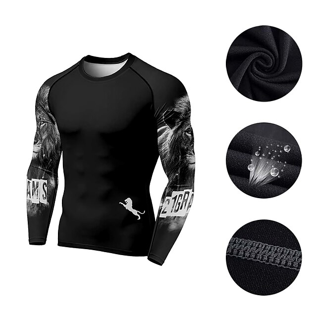 Sports & Outdoors Running, Jogging & Walking | 21Grams® Mens Long Sleeve Compression Shirt Running Shirt Top Athletic Athleisure