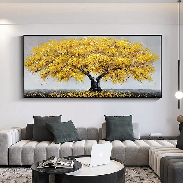 Home & Garden Wall Art | Oil Painting Handmade Hand Painted Wall Art Abstract PlantGolden Tower Tree Home Decoration Decor Stret