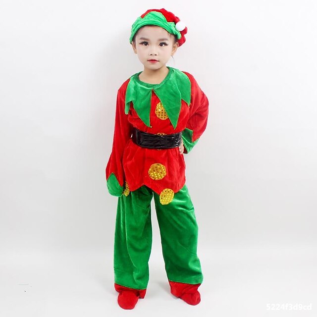 Toys & Hobbies Cosplay & Costumes | Santa Suit Cosplay Costume Boys Kids Special Christmas Christmas Polyester Top / Pants / Hat