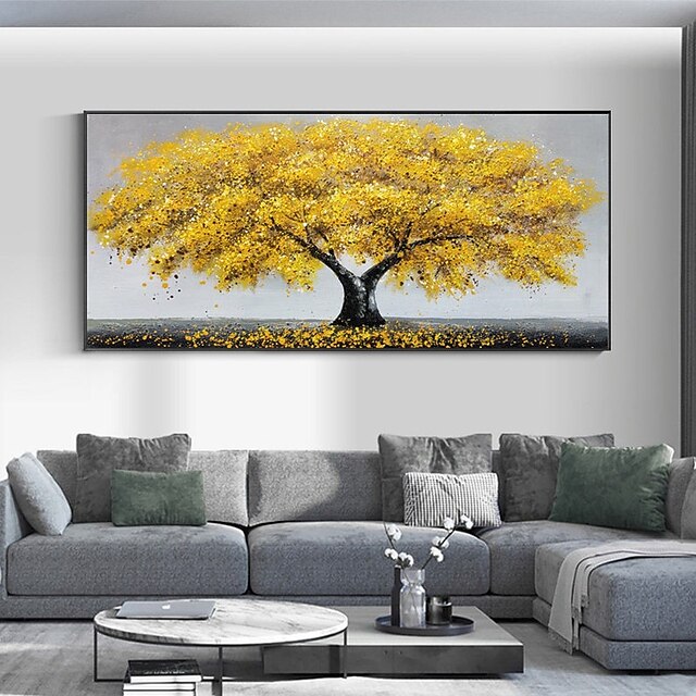 Home & Garden Wall Art | Oil Painting Handmade Hand Painted Wall Art Abstract PlantGolden Tower Tree Home Decoration Decor Stret