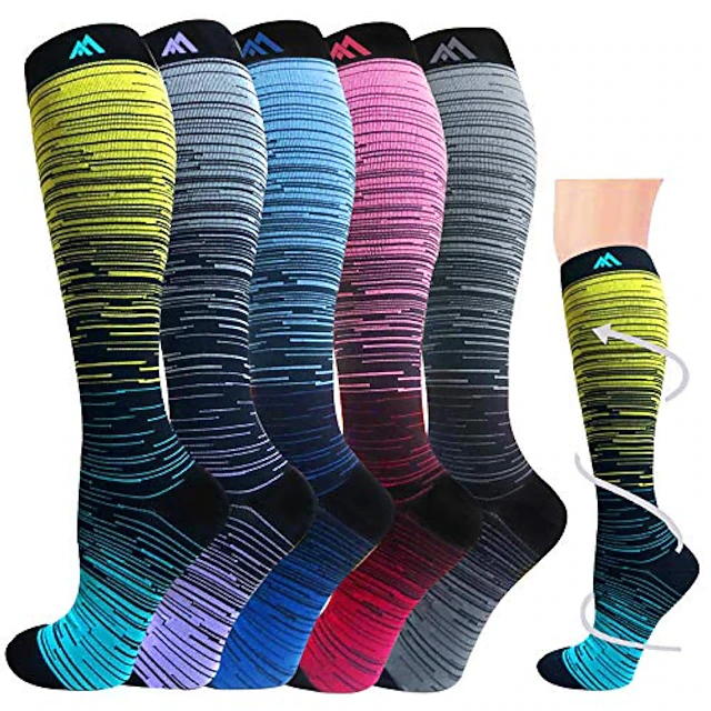 3 Pairs Graduated Medical Compression Socks for Women&Men 20-30mmhg Knee High Sock 28