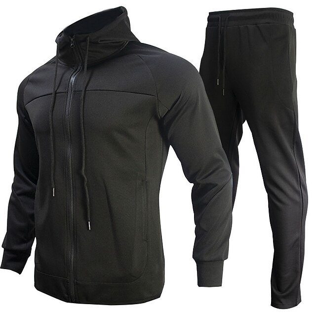 Sports & Outdoors Running, Jogging & Walking | Mens 2 Piece Tracksuit Sweatsuit Casual Athleisure 2pcs Winter Long Sleeve Spande