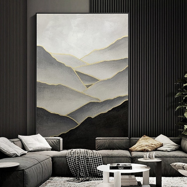 Home & Garden Wall Art | Handmade Oil Painting Canvas Wall Art Decoration Abstract LandscapePainting Black And White Landscape f