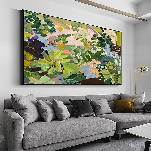 Home & Garden Wall Art | Handmade Oil Painting Canvas Wall Art Decoration Abstract Plant Painting Tropical Garden for Home Decor