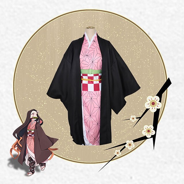  Ihlette Démonölő: Kimetsu no Yaiba Kamado Nezuko Anime Szerepjáték jelmezek Japán Cosplay öltönyök Jelmez Kompatibilitás Lány