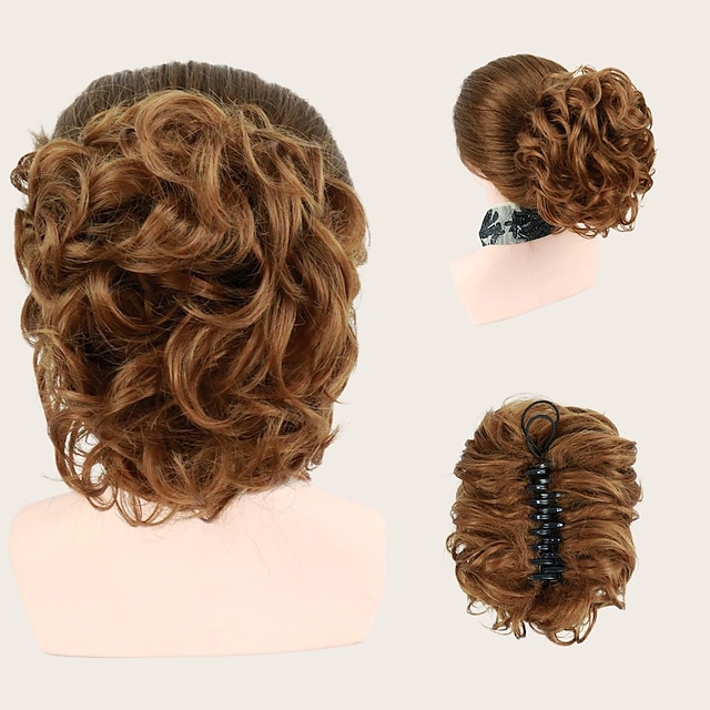 Beauty & Hair Wigs & Hair Pieces | chignons Hair Bun Clip In Synthetic Hair Hair Piece Hair Extension Curly Bouncy Curl Party Da